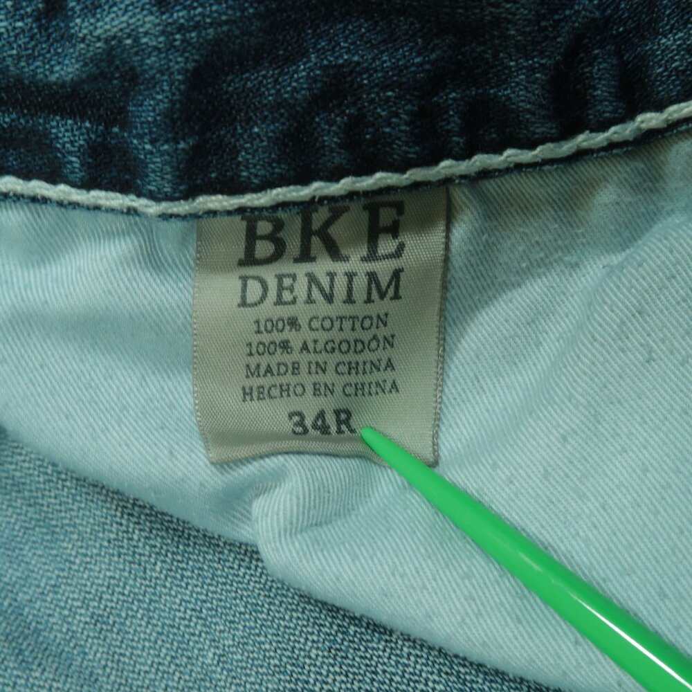 BKE Tyler Jeans Mens 34R Straight Leg Mid Rise Stonewash Blue Denim - Picture 6 of 7